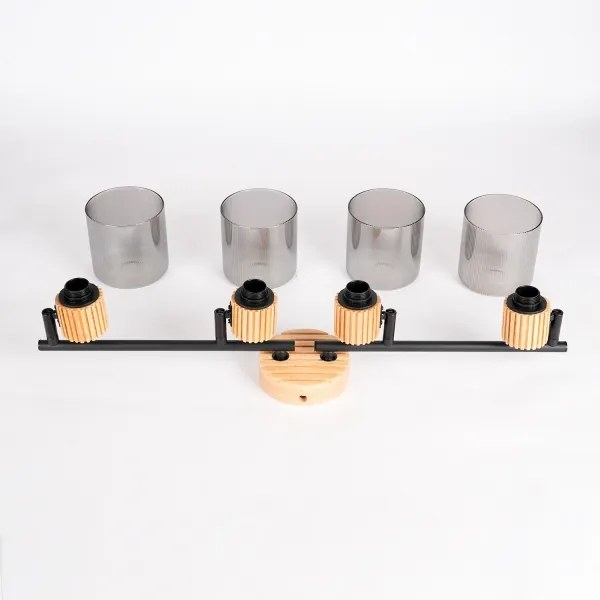 Brilagi - HYGGE spotlámpa 4xE14/15W/230V kaucsukfa/füstszínű