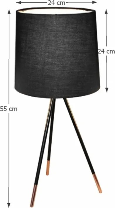 Asztali lámpa, fekete, JADE TYP 4 8008-44A