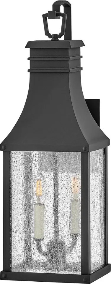 ELSTEAD HK-BEACON-HILLMMB BEACON Klasszikus Kültéri Fali Lámpa Fekete, Átlátszó E14 IP44