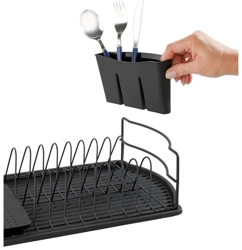Drip Basic fekete edényszárító - Wenko