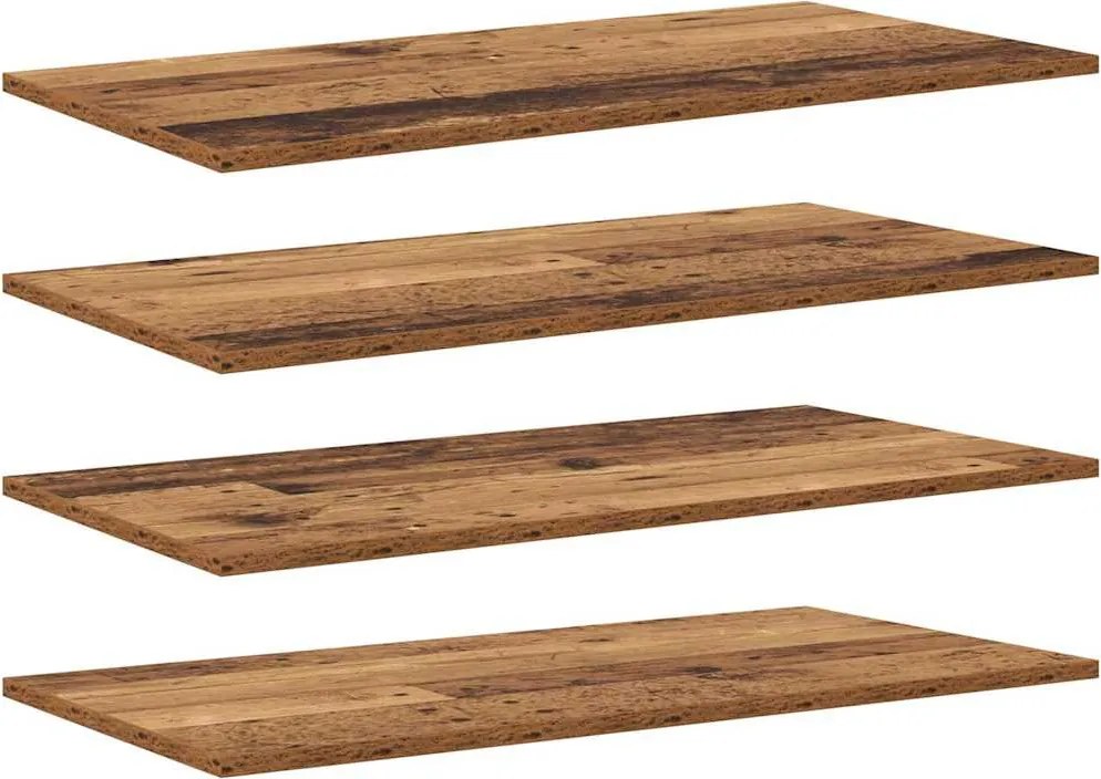 vidaXL Polcos könyvespolc 4 pcs Barna 80 x 40 x 1,5 cm Faanyag
