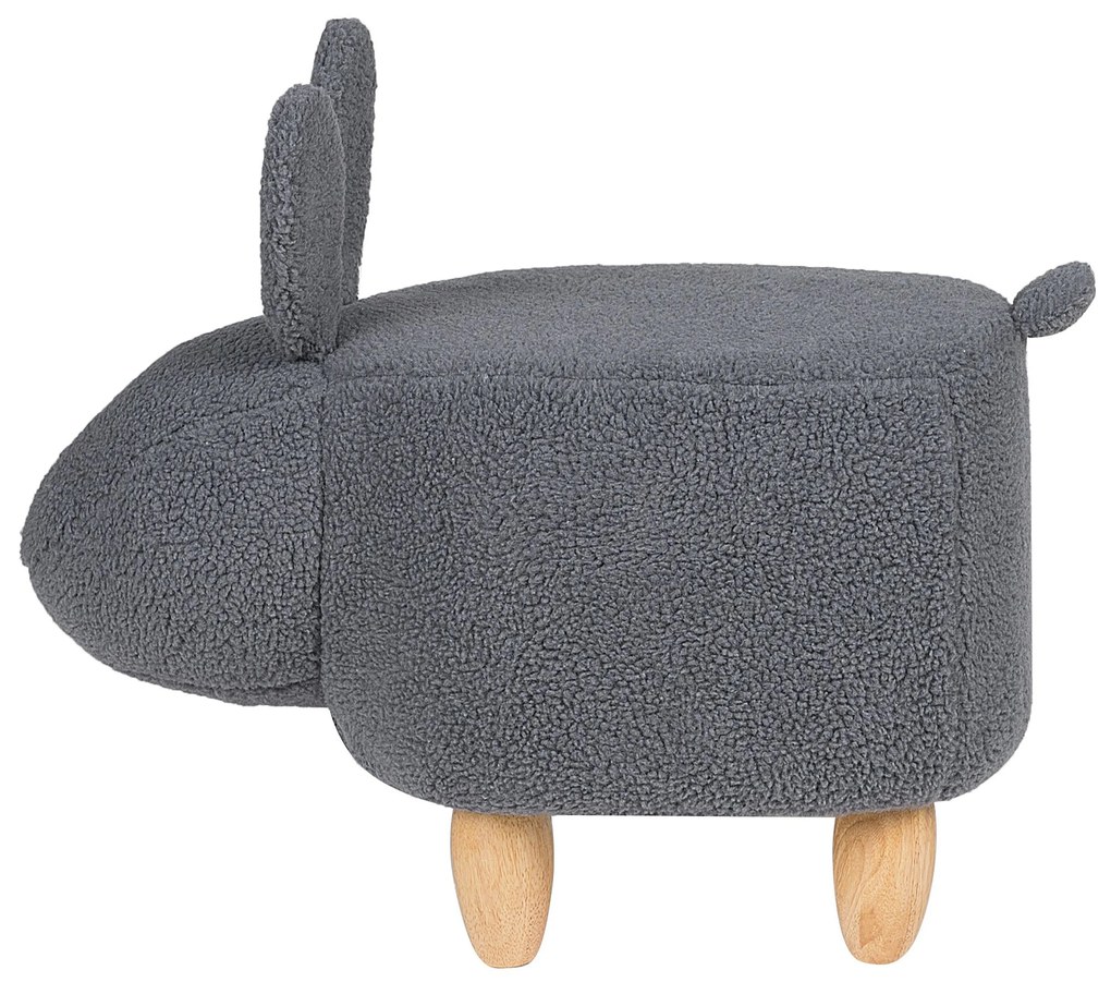 Szürke szövet állatos puff 57 x 36 cm BUNNY Beliani