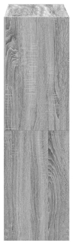 szürke sonoma színű szerelt fa könyvespolc 102 x 32 x 108 cm