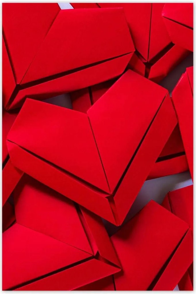 Poszter 60x90 Papír szív origami