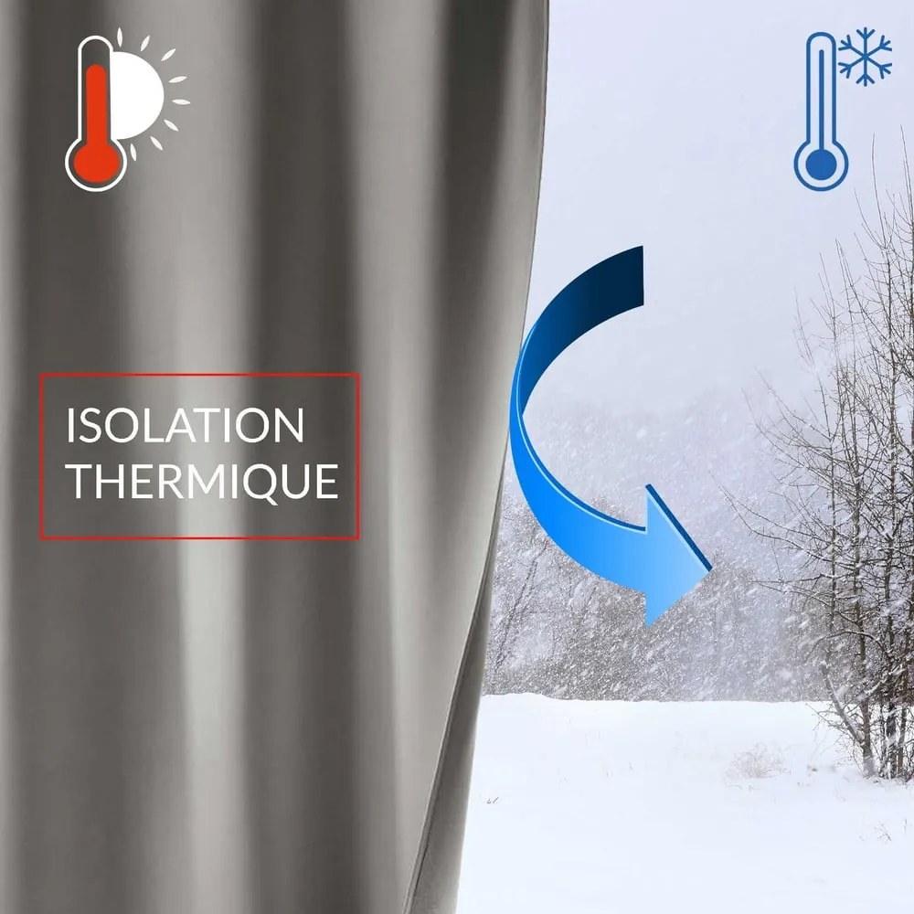 Fehér mikroszálas termo hangszigetelő függöny 135x180 cm Micropolar – douceur d'intérieur
