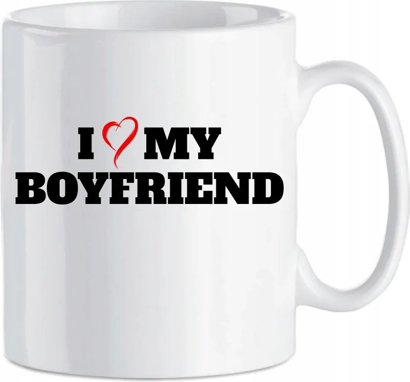 Kerámia bögre Ajándék Valentin napra I Love My Boyfriend Valentin nap