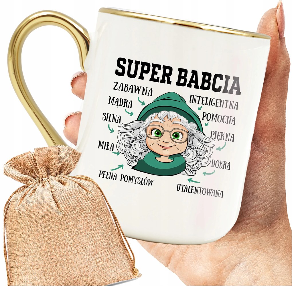 Bögre Szuper Nagymama Gyönyörű Elegáns Ajándék