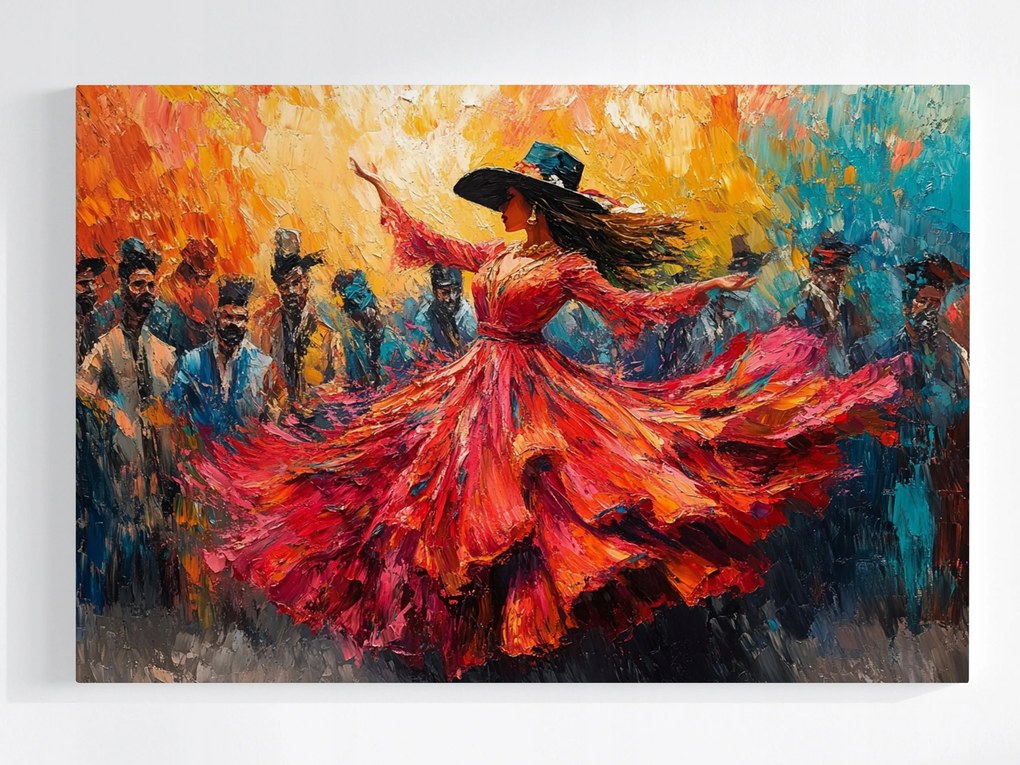 Poszter Nő Tánc Spanyolország Flamenco Szenvedély Mozgás 60x40