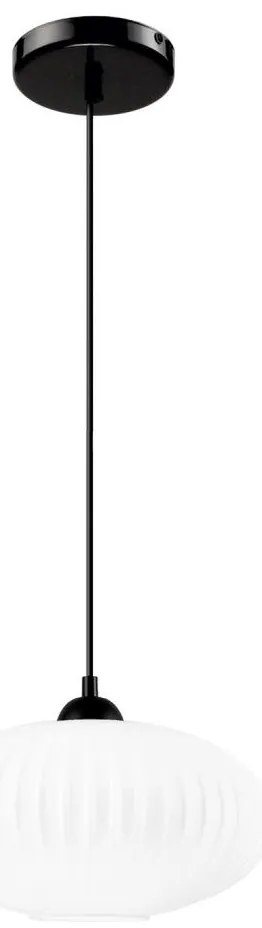 Csillár zsinóron HARMA 1xE27/15W/230V átm. 30 cm fehér/fekete