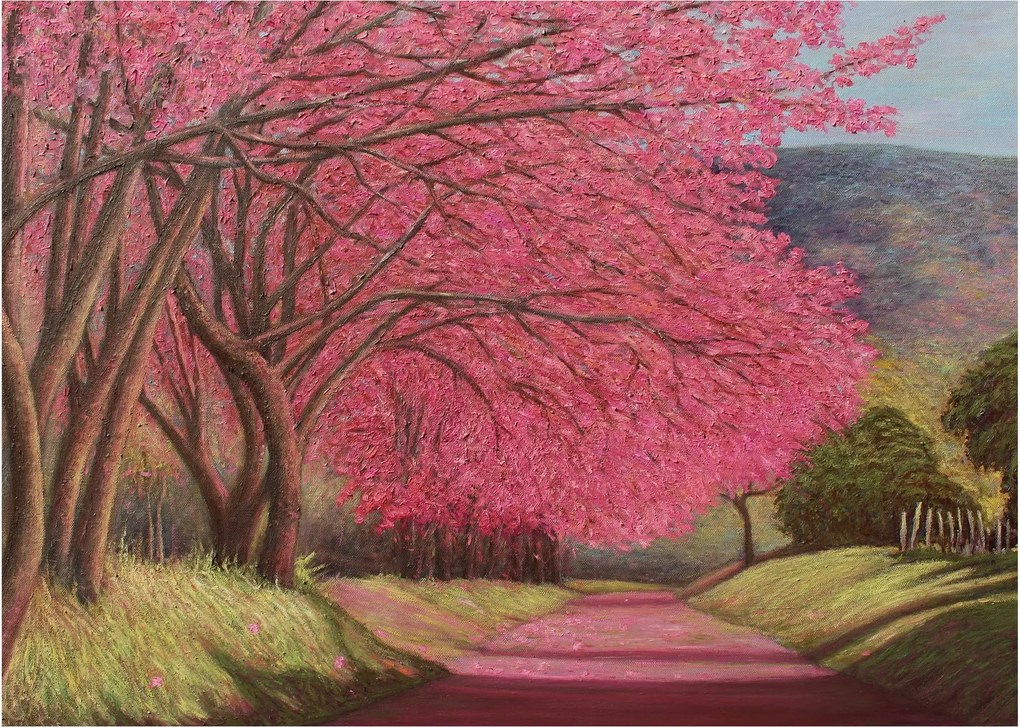Virágzó fák képe (70x50 cm)