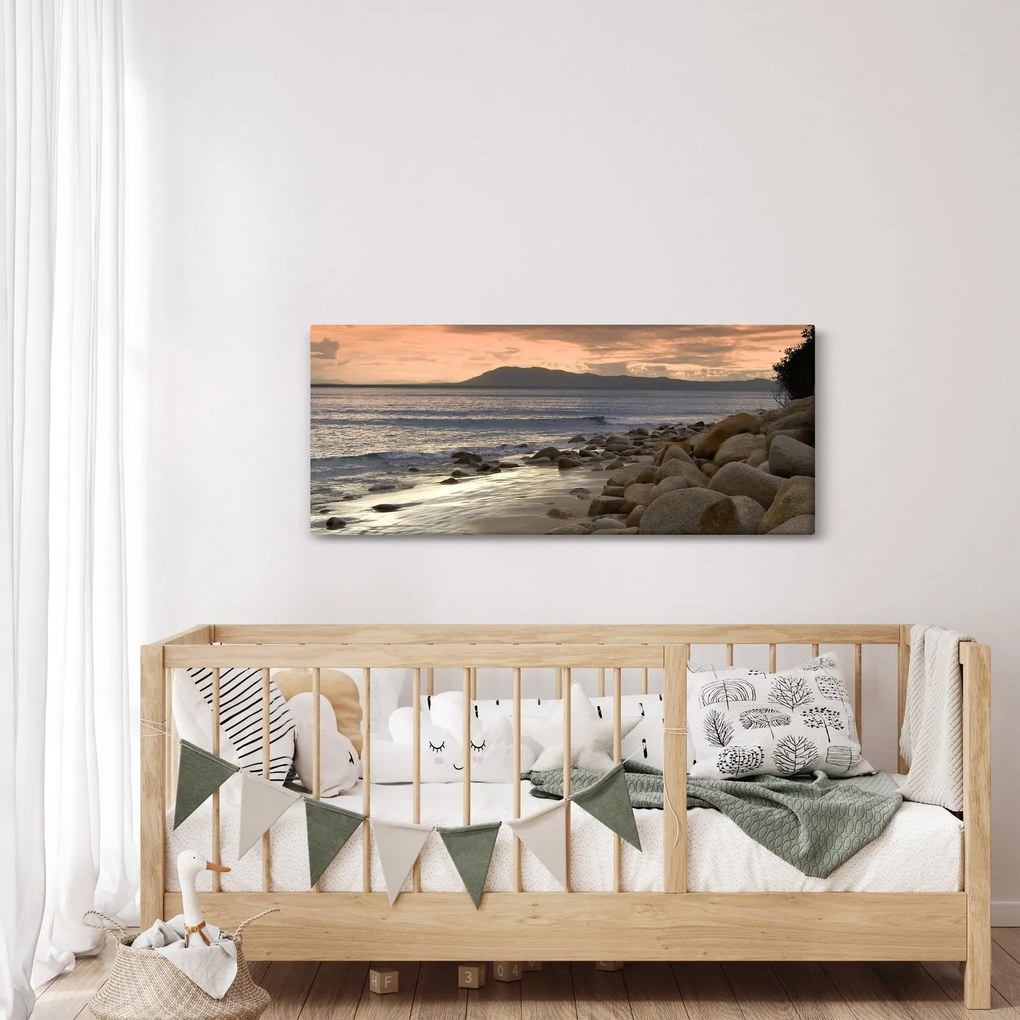 Kép - Tenger és hegyek (120x50 cm)