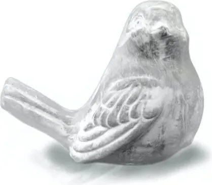 Beton madárka szürke kerti figura 7x9 cm