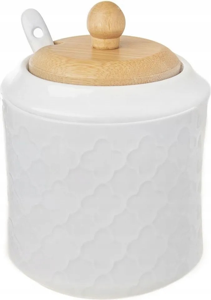 Cukrászda Porcelán Kanállal Fehér Cukortartó Kávéscsésze 350 ML