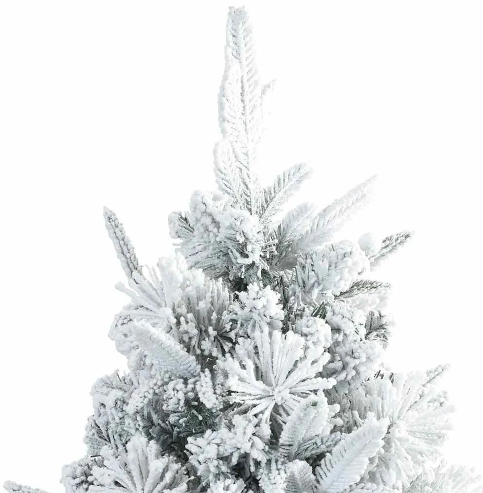 Műanyag Rugalmas Karácsonyfát Havas Flokkal Fehér 180 cm