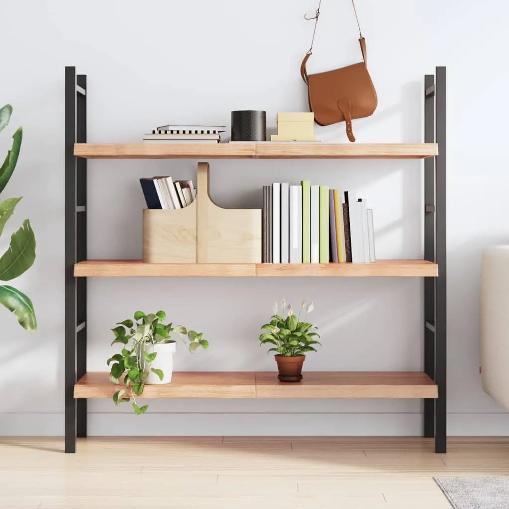 világosbarna kezelt tömör tölgyfa fali polc 120 x 40 x (2-4) cm