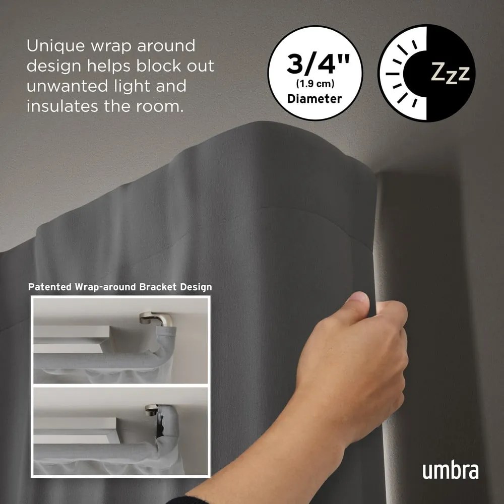 Acél bővíthető függönykarnis 76 - 213 cm Twilight – Umbra