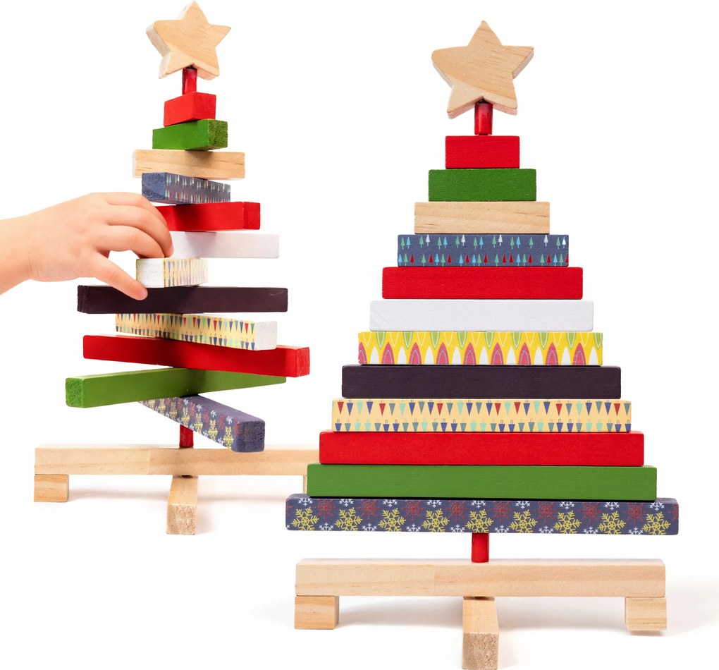 Színes Fa Karácsonyfa Díszfa Talppal