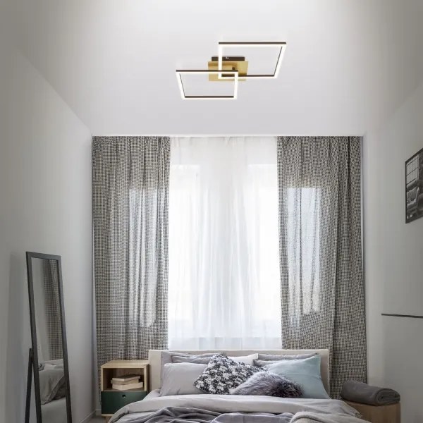 Briloner 3210-017 - LED dimmelhető mennyezeti lámpa FRAME 2xLED/11W/230V arany