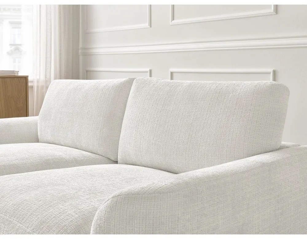 Fehér zsenília sarokkanapé (bal oldali-heverő résszel) Leonore – Bobochic Paris