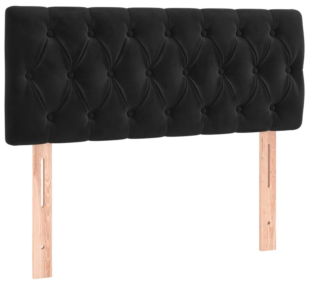 fekete bársony LED-es fejtámla 90 x 7 x 78/88 cm