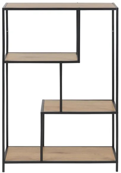 SARON tölgy/fekete könyvespolc