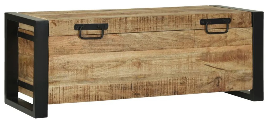 Tároló ládák 80x30x30cm tömör mangófából és fémkerettel