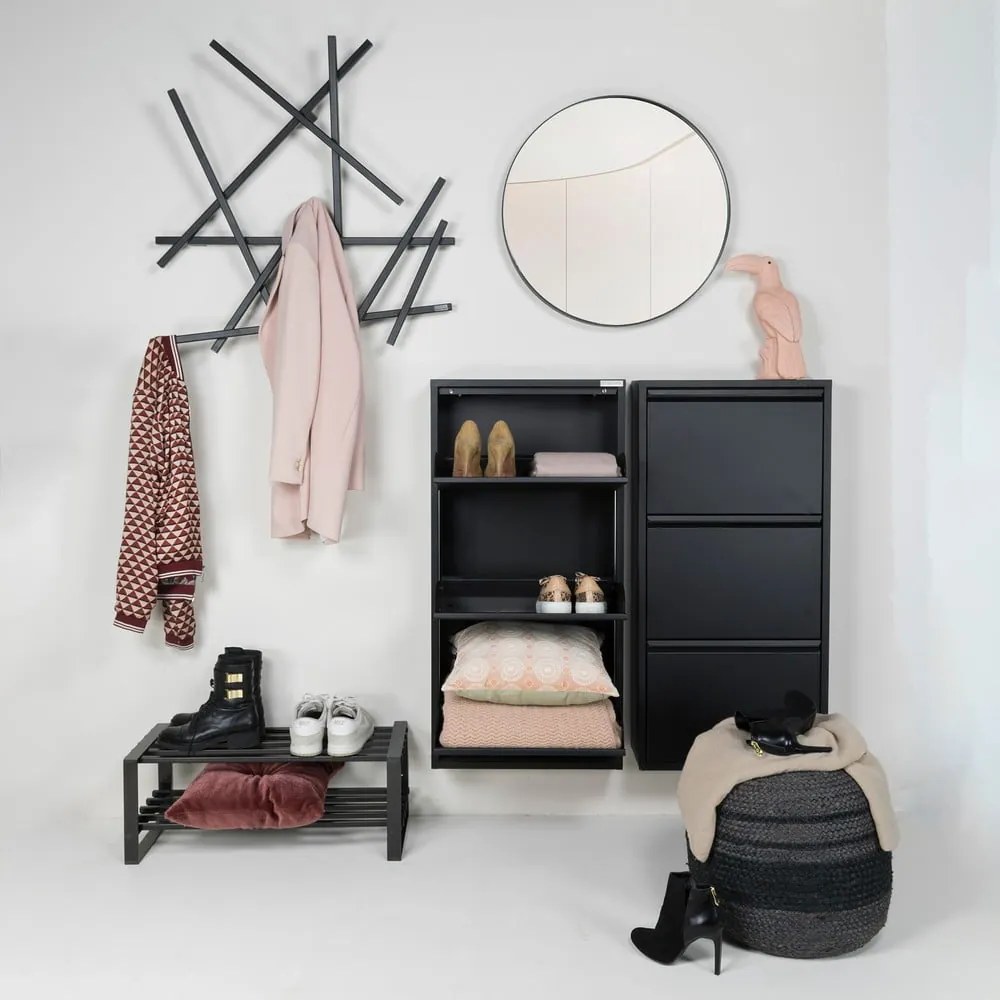 Fekete fém fali fogas 79 cm Matches – Spinder Design