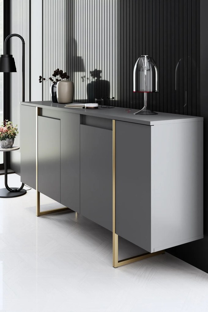 Konzolasztal Luxe - Anthracite, Gold