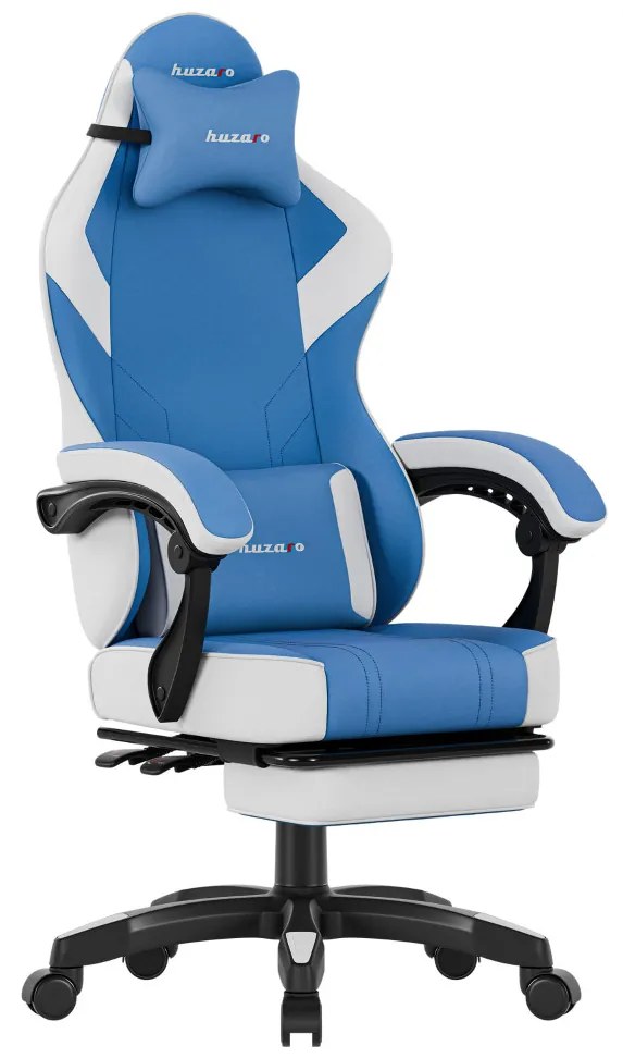 Gamer szék space 3.7 lábtartóval kék.