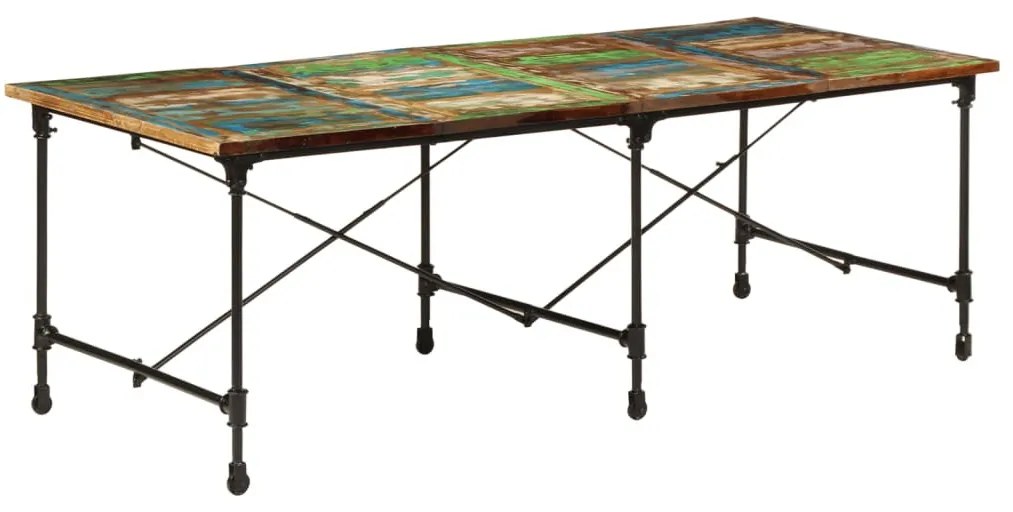 Tömör újrahasznosított fa étkezőasztal 220 x 90 x 77 cm