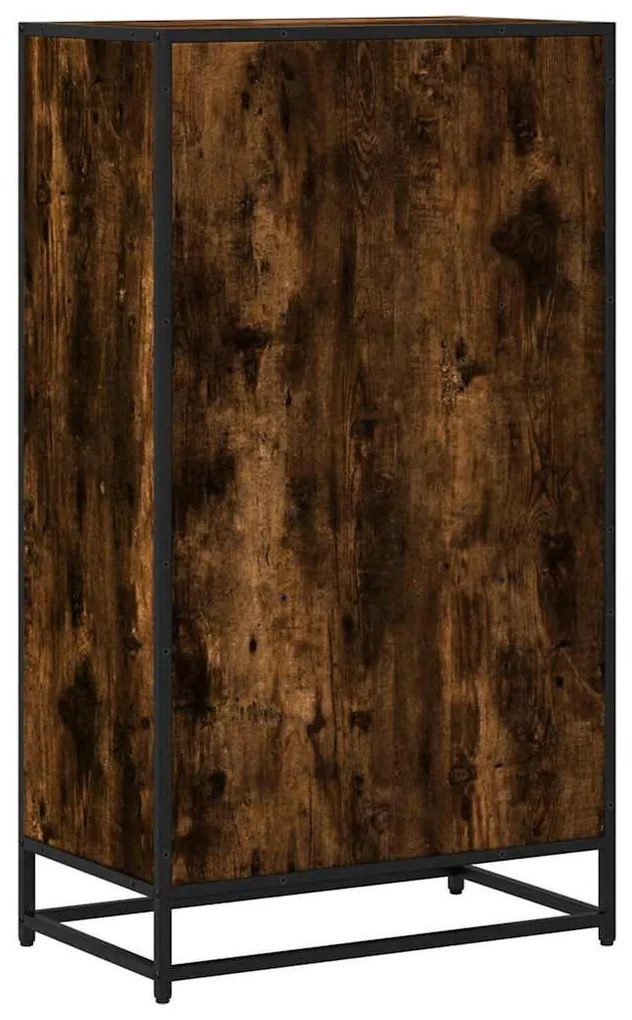 füstös tölgy színű szerelt fa könyvszekrény 60x35x107,5 cm