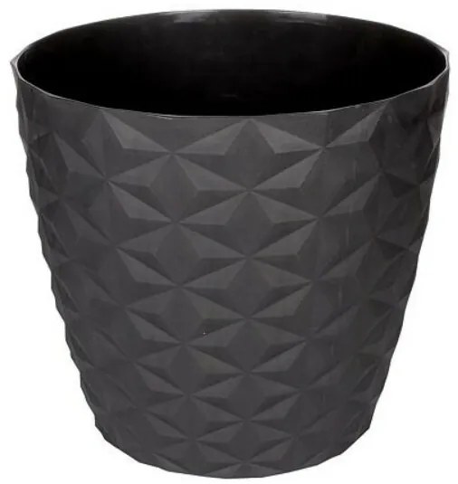 Cristal matt újrahasznosított virágtartó 16 cm,antracit, 16 cm