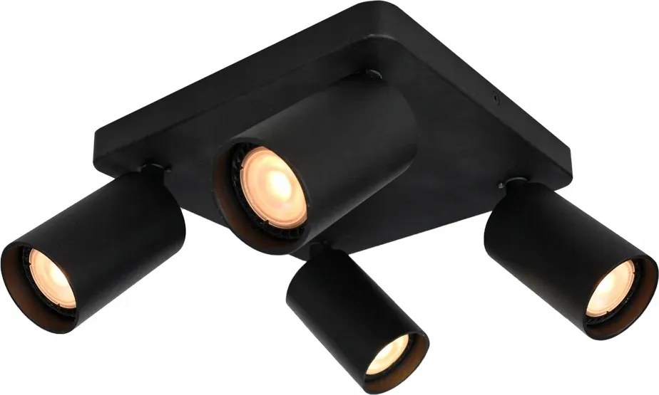 Italux Nesto Mennyezeti lámpa fekete 24cm 4xGU10 mozgatható reflektor