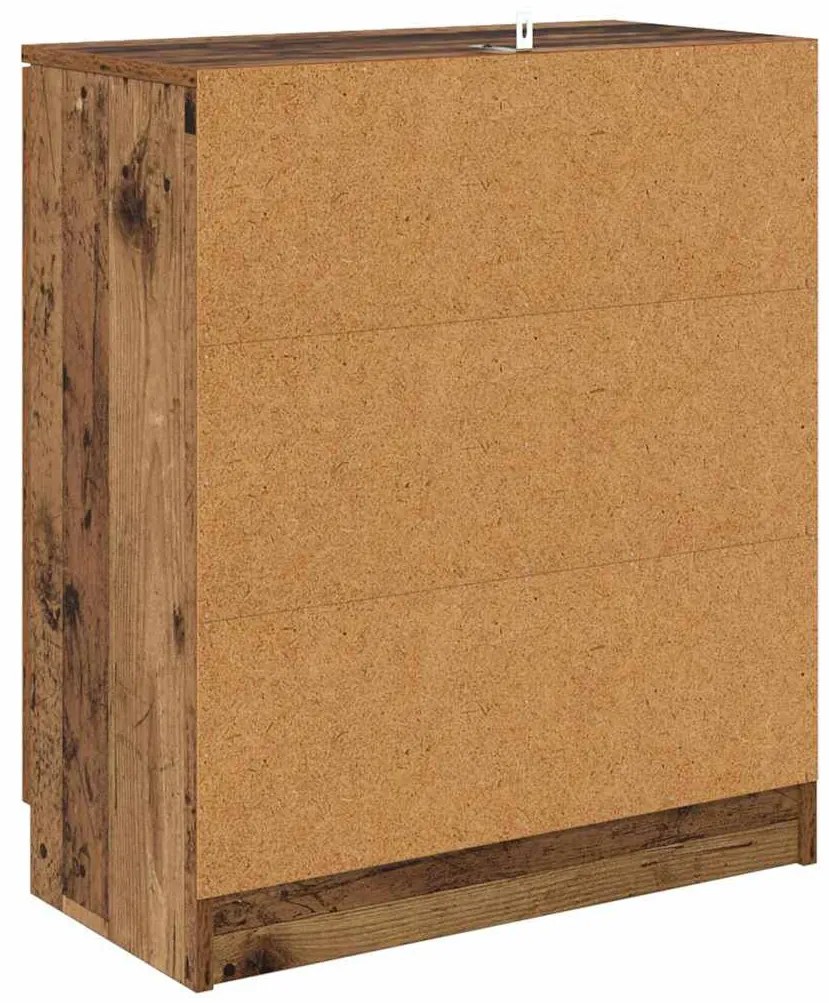 Oldalszekrények fiókkal 2 pcs Öreg fa 60 x 30 x 70 cm Faanyag