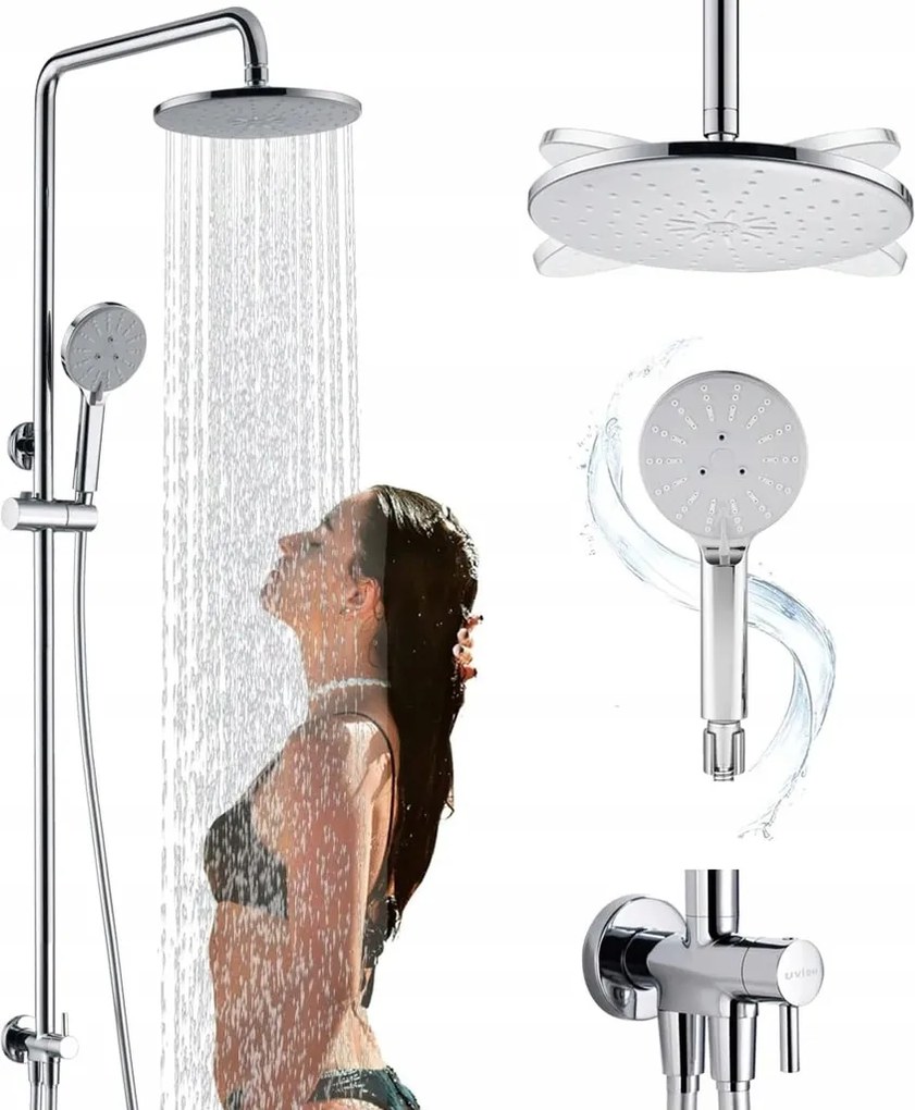 Zuhanyszett Esőztető Fülhallgató 4 Zuhanyzási Mód Polírozott Króm