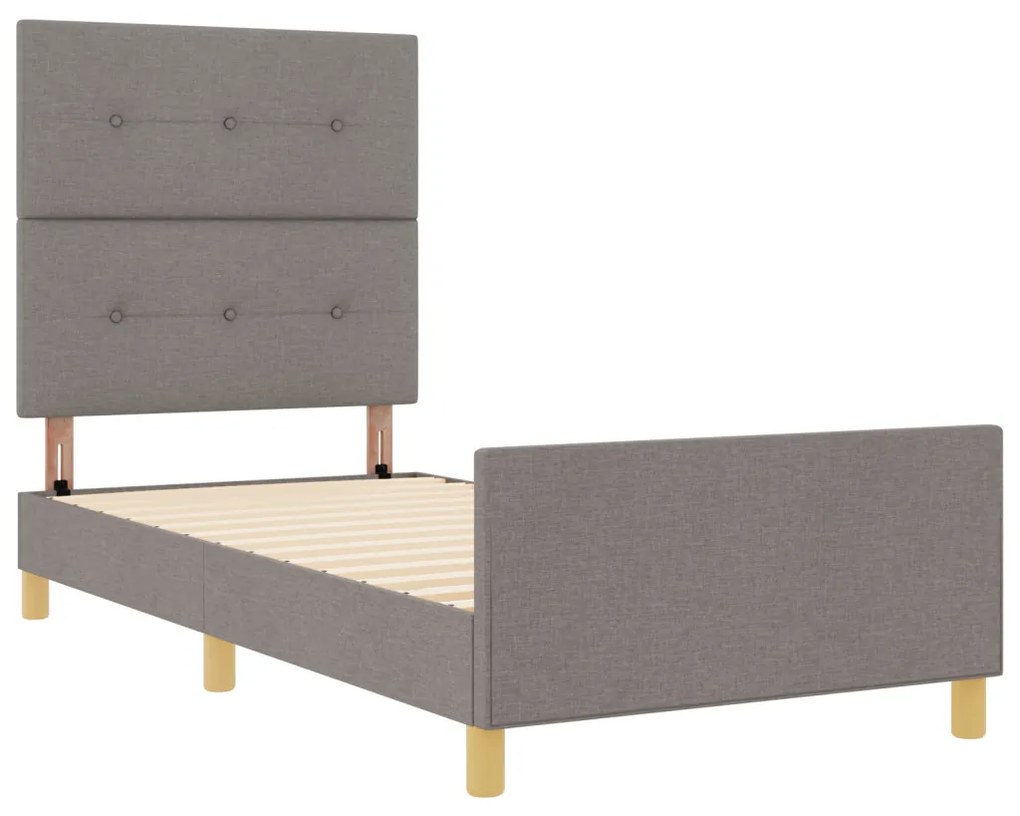 Taupe ágykeret 100x200 cm szövetből