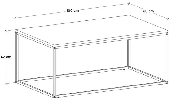 Konferencia asztal 42x100 cm barna színben