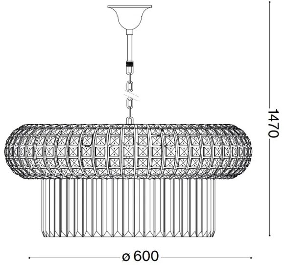 Ideal Lux - Kristály csillár láncon NABUCCO 12xE14/40W/230V átm. 60 cm arany