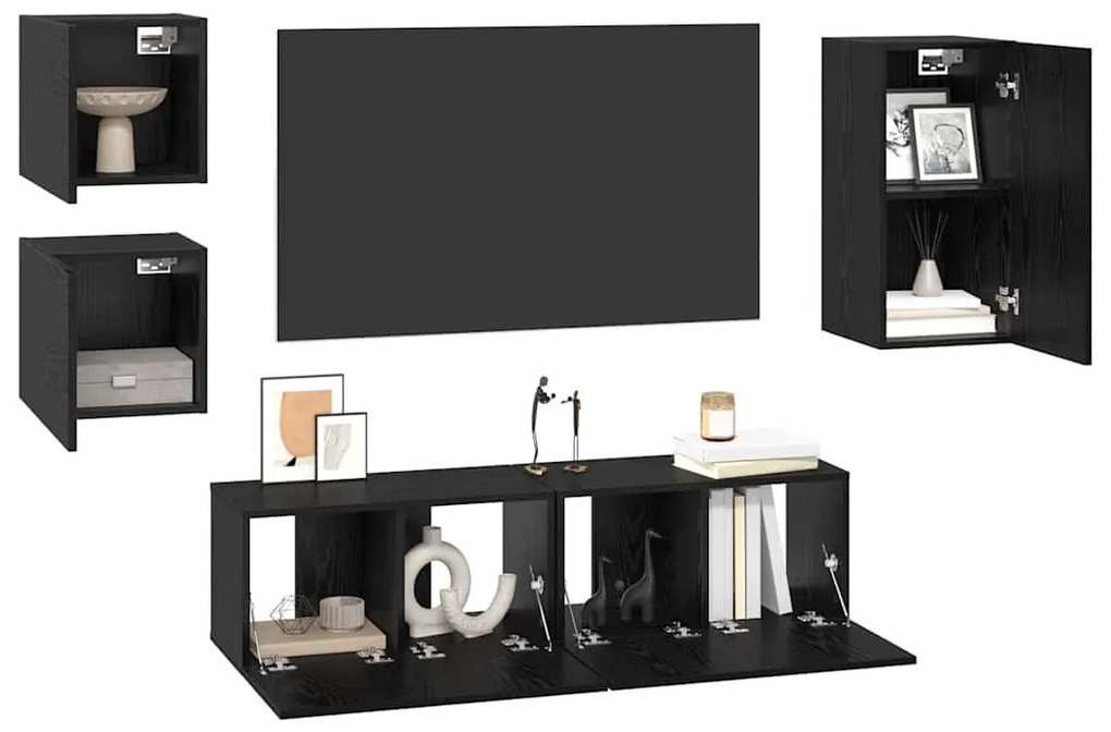 TV szekrény garnitúra 5 pcs Musta tammi 160 x 30 x 30.5 cm