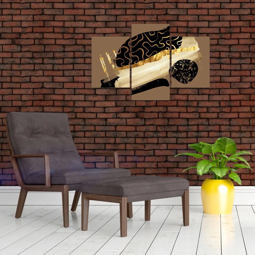 Kép - Absztrakció aranybarna N⁰3 (90x60 cm)