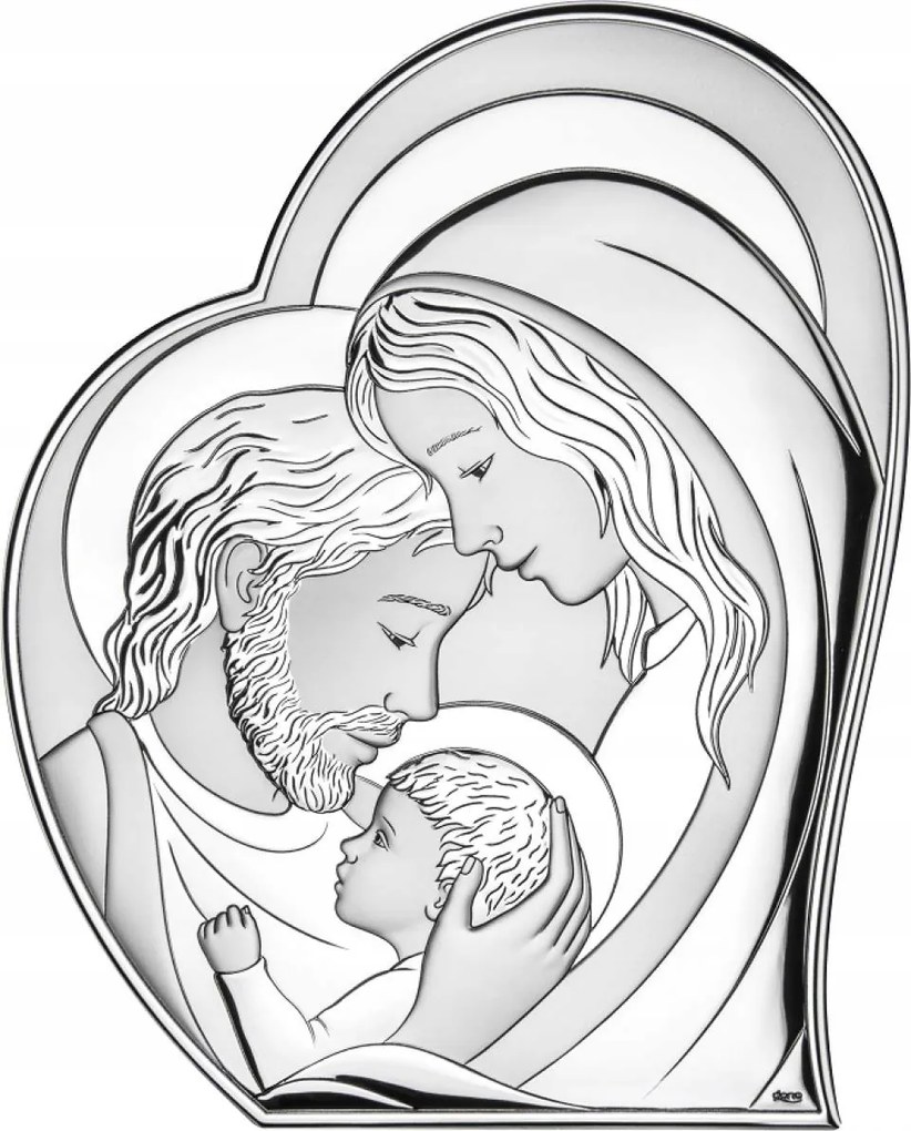 Ezüst kép Szent Család Gravírozás Ingyen DS68/3