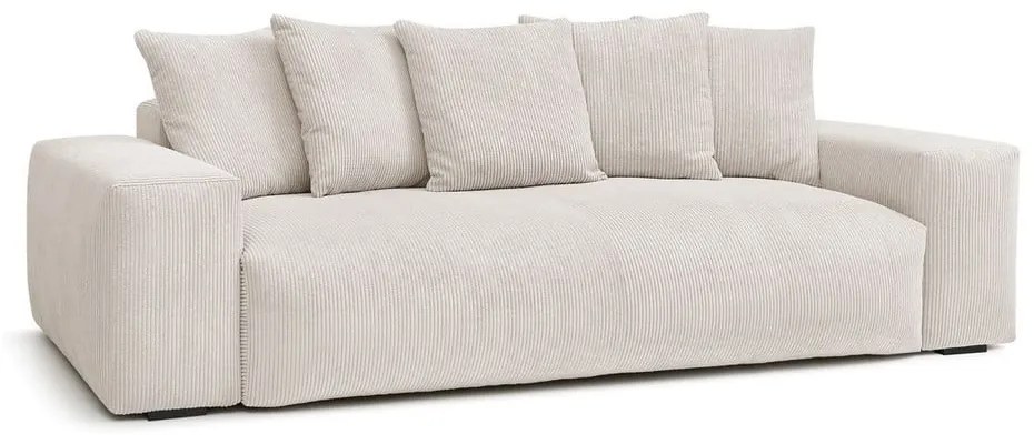 Krémszínű kordbársony kanapé 280 cm Voltaire – Bobochic Paris