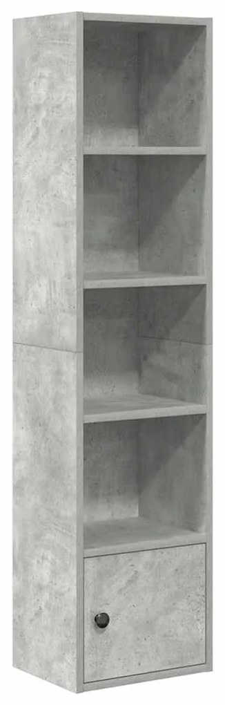 betonszürke szerelt fa könyvespolc 31x24x127 cm