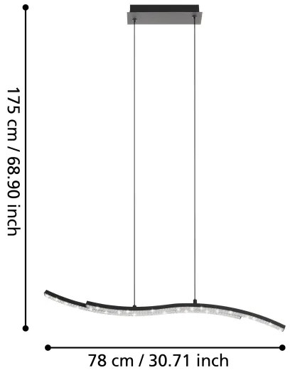 Eglo 99802 - LED Csillár zsinóron LEJIAS LED/21,5W/230V