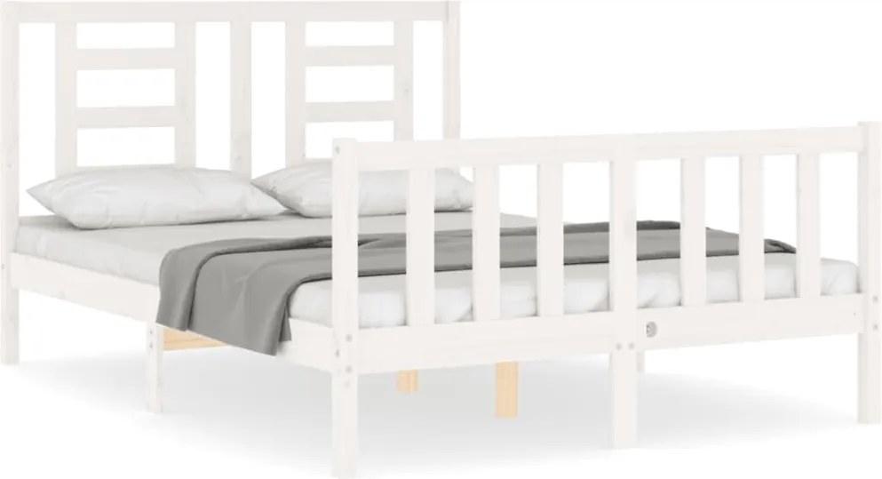 vidaXL fehér tömör fenyőfa ágy matrac nélkül 120 x 200 cm