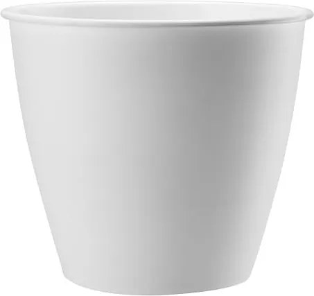 Kerek műanyag kaspó Azálea fehér dekoratív 19x17,6 cm