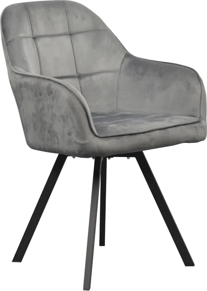 Forgó étkezőszék, sötétszürke Velvet szövet, SAMANTA