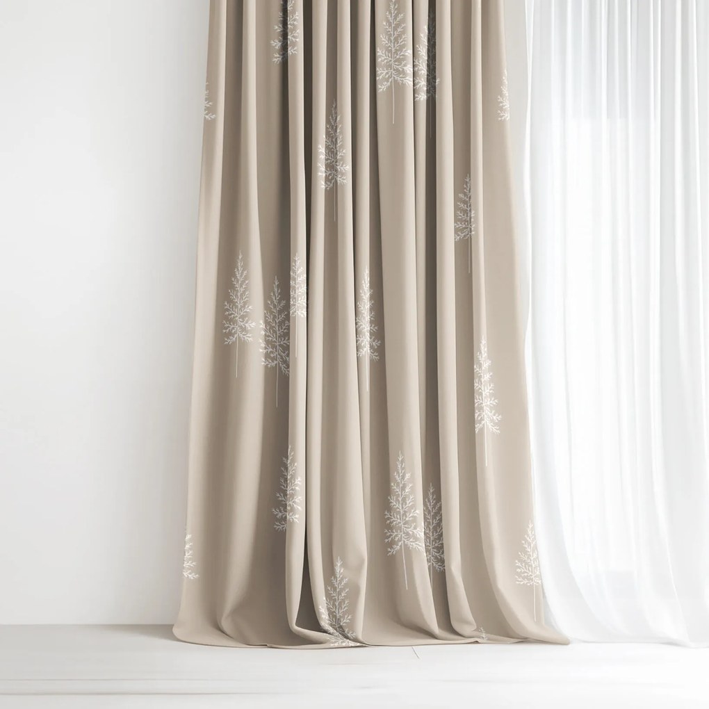 Goldea pamut drapéria - északi fenyők 220x150 cm
