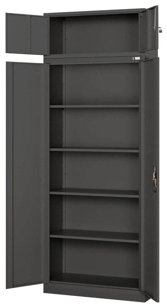 Felsőszekrény iratszekrényre EWA, 900 x 380 x 400 mm, antracit