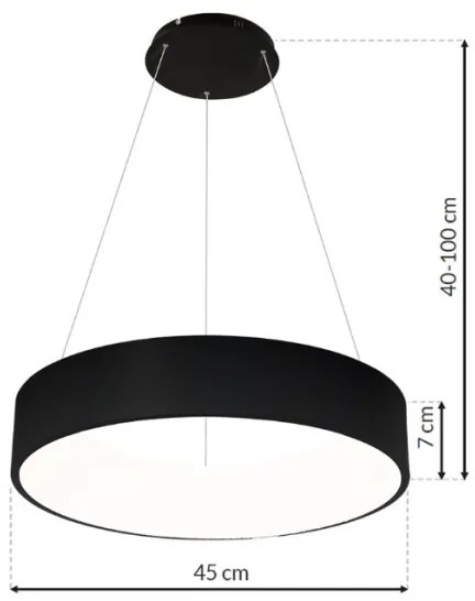 LED csillár OHIO BLACK LED / 24W / 230V